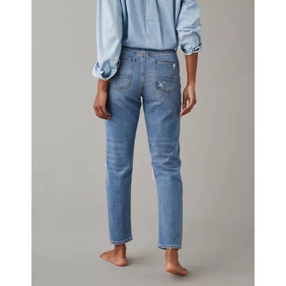 NWOT American Eagle Ripped "Mom Jean" size 00 SHORT - Picture 5 of 8